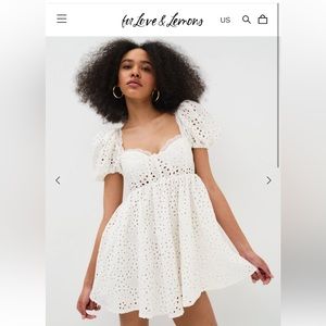 NWT For Love and Lemons Becca Mini Eyelet Dress